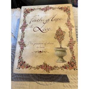 Enchante Charlene Olson Faith Hope Love Nesting Book Box Set of 3 Floral Decor
